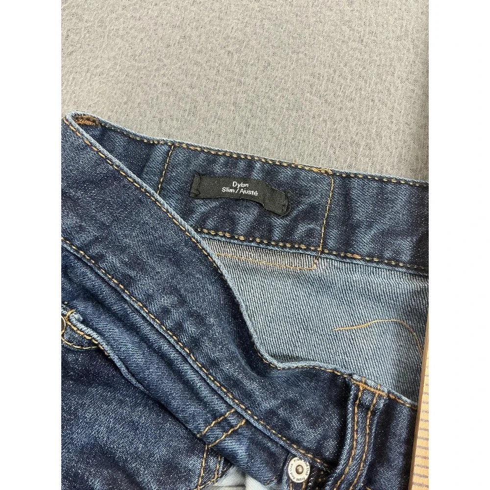Frank And Oak Dylan‎ Slim Jeans Mens 35x32 Medium Blue Straight Stretch Denim